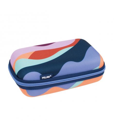 Milan The Fun Pack de 2 Estuches con Goma de Borrar - Semirigido - Sacapuntas - Lapiz - 3 Boligrafos - Regla - 6 Lapices de Colo