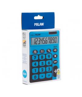 Milan Duo Calculadora de Sobremesa - 10 Digitos - Embalaje de Carton - Color Azul