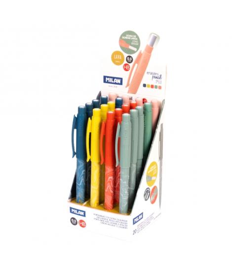 Milan Lava Expositor con 20 Portaminas 0.5mm - Dureza HB - Colores Surtidos