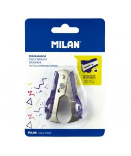 Milan Acid Quitagrapas - Recubrimiento Plastico - Cierre de Seguridad - Color Azul