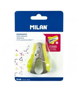 Milan Acid Quitagrapas - Recubrimiento Plastico - Cierre de Seguridad - Color Amarillo