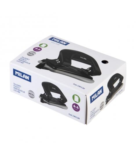 Milan Taladro Perforador Metalico - Incluye Guia de Plastico - hasta 15 Hojas - Color Negro