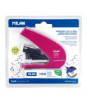 Milan Acid Energy Saving Grapadora Compacta - 1000 Grapas Incluidas - hasta 20 Hojas - Grapas 24/6 y 26/6 - Color Rosa