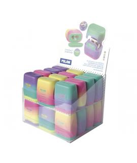 Milan Compact Sunset Expositor con 24 Sacapuntas Dobles - Regular y Maxi - Deposito Integrado - Cuchilla de Acero de Seguridad -