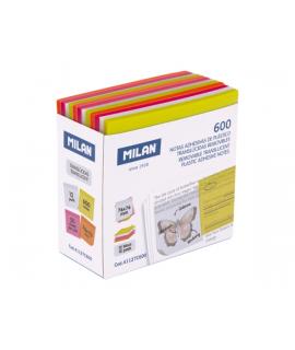 Milan Fluo Pack de 600 Notas Adhesivas - Translucidas - Removibles - 76x76mm - Colores Surtidos