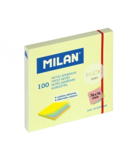 Milan Pastel Pack de 100 Notas Adhesivas - 76x76mm - Colores Pastel Surtidos