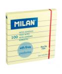 Milan Pack de 100 Notas Adhesivas - Pautadas - 76x76mm - Color Amarillo