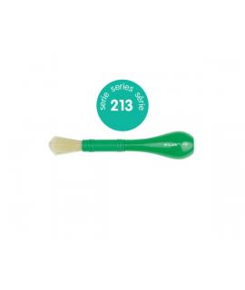 Milan 213 Pincel para Cola y Tempera - Cerda Natural Gruesa - Facil Agarre - Mango de Plastico Corto - Color Verde