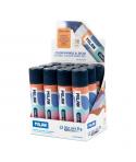 Milan The Fun Expositor con 12 Barras de Pegamento 21g - Multiusos - Multisuperficies - Sin Disolventes - Uso Escolar - Multicol