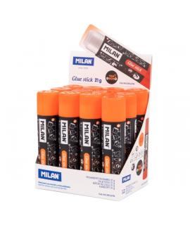 Milan Tandem Expositor con 12 Barras de Pegamento 21g - Multiusos - Multisuperficies - Sin Disolventes - Uso Escolar - Color Nar