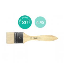 Milan 531 Paletina para Barnices y Oleo de 45mm - Cerda Natural - Mango Corto - Color Madera Claro