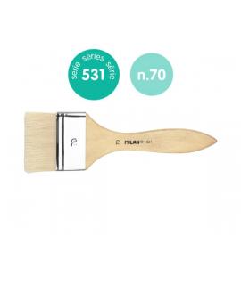 Milan 531 Paletina para Barnices y Oleo de 70mm - Cerda Natural - Mango Corto - Color Madera Claro