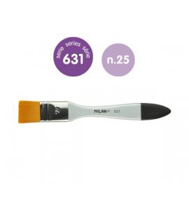 Milan 631 Premium Synthetic Paletina de 25mm - Pelo Sintetico - Mango de Madera Barnizada - Color Plata