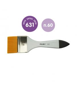 Milan 631 Premium Synthetic Paletina de 60mm - Pelo Sintetico - Mango de Madera Barnizada - Color Plata