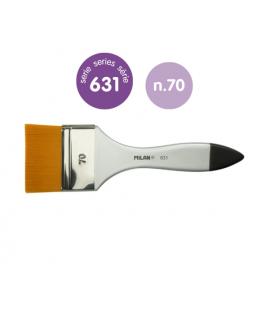 Milan 631 Premium Synthetic Paletina de 70mm - Pelo Sintetico - Mango de Madera Barnizada - Color Plata