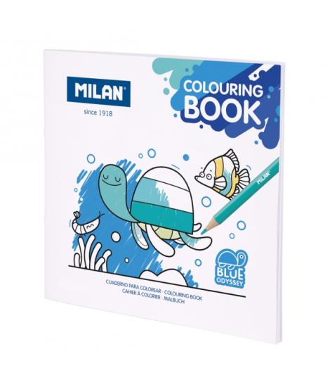 Milan Blue Odyssey Cuaderno para Colorear - Microperforado - 140g - 21x21cm - Color Blanco