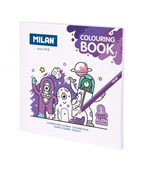 Milan Alien Invasion Cuaderno para Colorear - Microperforado - 140g - 21x21cm - Color Blanco