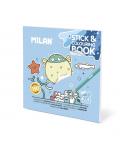 Milan Blue Odyssey Cuaderno para Colorear - con Adhesivos - 140g - 21x21cm - Colores Surtidos