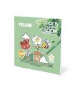Milan Green and Grow Cuaderno para Colorear - con Adhesivos - 140g - 21x21cm - Colores Surtidos