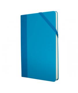 Milan Paperbook Colours Libreta Mediana - Papel Liso - 208 Hojas de 80g - Cierre Elastico - Color Azul