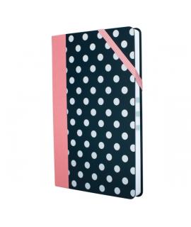 Milan Paperbook Dots Libreta Mediana - Cuadriculado - 208 Hojas de 80g - Cierre Elastico - Color Negro