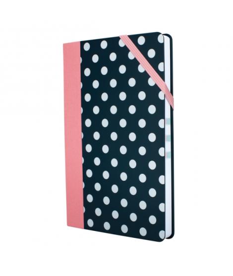 Milan Paperbook Dots Libreta Mediana - Cuadriculado - 208 Hojas de 80g - Cierre Elastico - Color Negro
