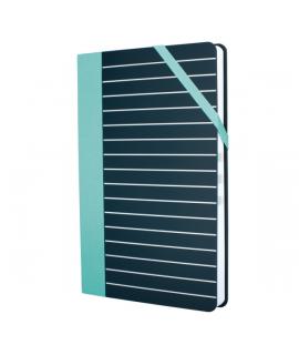 Milan Paperbook Stripes Libreta Mediana - Cuadriculado - 208 Hojas de 80g - Cierre Elastico - Color Negro