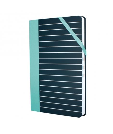 Milan Paperbook Stripes Libreta Mediana - Cuadriculado - 208 Hojas de 80g - Cierre Elastico - Color Negro