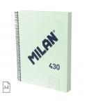 Milan 430 Since 1918 Cuaderno A4 con Espiral - Papel a Lineas de 7mm - 120 Hojas de 95g - Tapa Dura - Color Menta