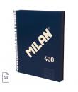 Milan 430 Since 1918 Cuaderno A4 con Espiral - Cuadricula 5x5mm - 120 Hojas de 95g - Tapa Dura - Color Azul