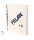 Milan 430 Since 1918 Cuaderno A4 con Espiral - Cuadricula 5x5mm - 120 Hojas de 95g - Tapa Dura - Color Beige