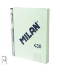 Milan 430 Since 1918 Cuaderno A4 con Espiral - Cuadricula 5x5mm - 120 Hojas de 95g - Tapa Dura - Color Menta