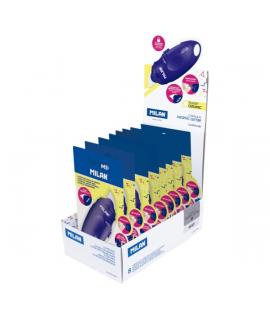 Milan Capsule Acid Expositor con 8 Blisters de Cuters - Hoja Ceramica Reemplazable - Bloqueo de Seguridad - Ergonomico - Color A