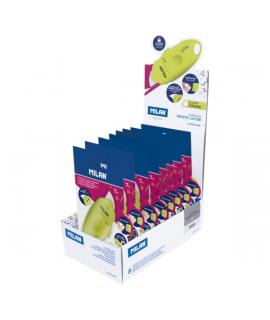 Milan Capsule Acid Expositor con 8 Blisters de Cuters - Hoja Ceramica Reemplazable - Bloqueo de Seguridad - Ergonomico - Color A