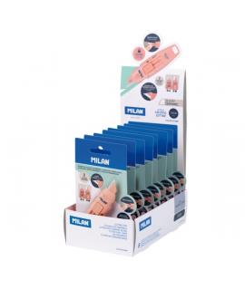 Milan Stick 1918 Expositor con 8 Blisters de Cuters - Hoja Ceramica Reemplazable - Bloqueo de Seguridad - Ergonomico - Color Ros