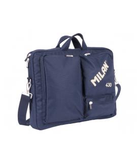 Milan 403 Since 1918 Maletin para Portatiles hasta 17" - Cierre de Cremallera - 3 Compartimentos - 42x34x9cm - Color Azul