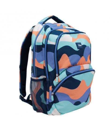 Milan The Fun Mochila Escolar 25L - Bolsillos Laterales de Malla - Compartimento Interior para Portatil - 4 Cremalleras - 46.5x3