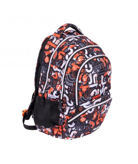 Milan Fingers Mochila Escolar 25L - Bolsillos Laterales de Malla - Compartimento Interior para Portatil - 4 Cremalleras - 46.5x3