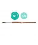 Milan 101 Pack de 6 Pinceles Escolares Redondos Numero 10 - Bolsa con Colgador - Pelo de Cabra y Sintetico - Color Madera Oscuro
