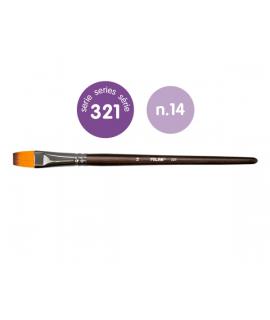Milan 321 Pack de 3 Pinceles Planos Numero 14 - Bolsa con Colgador - Pelo Sintetico - Color Madera Oscuro