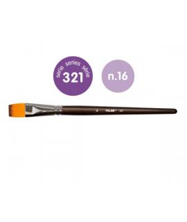 Milan 321 Pack de 3 Pinceles Planos Numero 16 - Bolsa con Colgador - Pelo Sintetico - Color Madera Oscuro