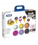 Milan Soft Dough Pack de 6 Botes de Pasta Blanda - Maletin con Herramientas - 59g por Unidad - 100% Vegetal - Moldeable - Sin Re