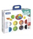 Milan Soft Dough Pack de 8 Botes de Pasta Blanda - Maletin con Herramientas - 59g por Unidad - 100% Vegetal - Moldeable - Sin Re