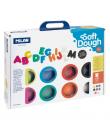 Milan Soft Dough Pack de 8 Botes de Pasta Blanda - Maletin con Herramientas - 59g por Unidad - 100% Vegetal - Moldeable - Sin Re