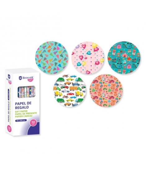 Bismark Kids Rollo de Papel Regalo - Medidas 70cmx200cm - 5 Diseños Diferentes