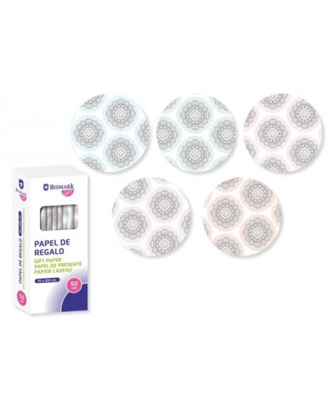 Bismark Mandalas Rollo de Papel Regalo - Medidas 70cmx200cm - 5 Diseños Diferentes