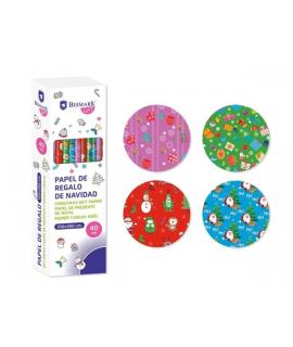 Bismark Navidad Gifts Rollo de Papel Regalo - Medidas 100cmx300cm - 4 Diseños Diferentes