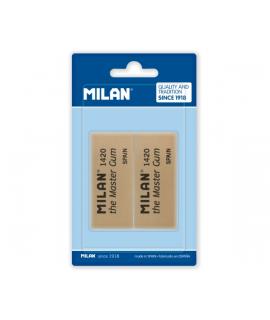 Milan Master Gum Pack de 2 Gomas para Bellas Artes - Miga de Pan - Caucho Sintetico - Color Marron