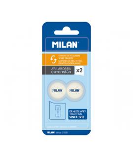Milan Pack de 2 Gomas de Recambio Afilaborra Extension - Color Blanco