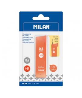 Milan Pack de 120 Minas Grafito 0.5mm - Dureza HB - Color Naranja